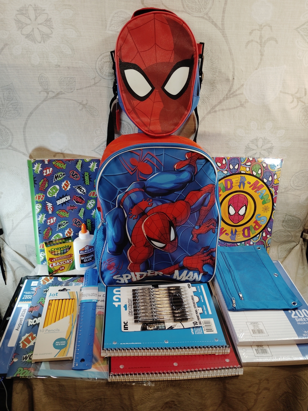 Marvel Spider-Man Kids Backpack(nwt) & Lunch Bag Set w/ School Supplies